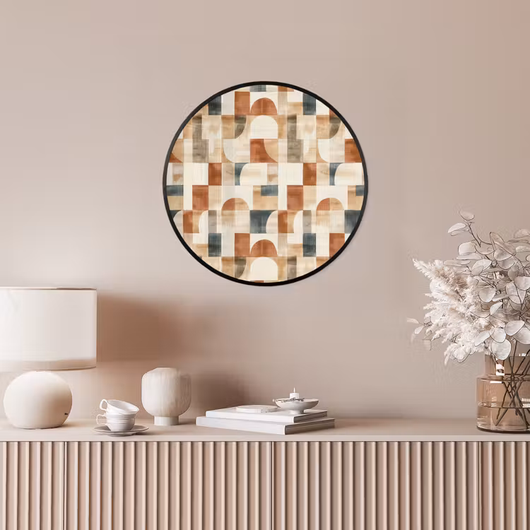 Ronde fotolijst - Terracotta - Geometrisch - Aquarel - Textuur — 5
