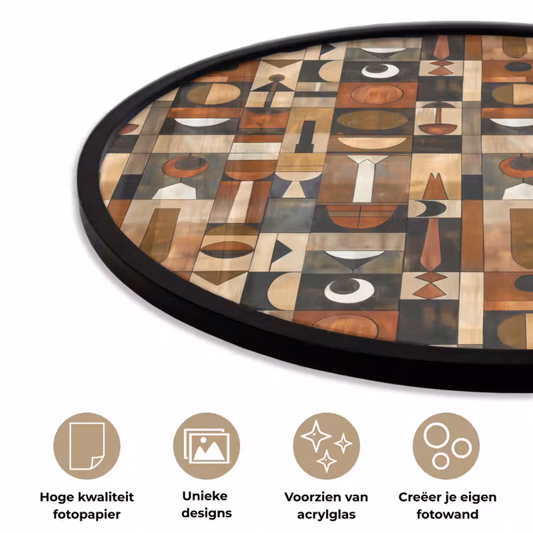 Ronde fotolijst - Terracotta - Geometrisch - Mid-Century - Patroon — 2