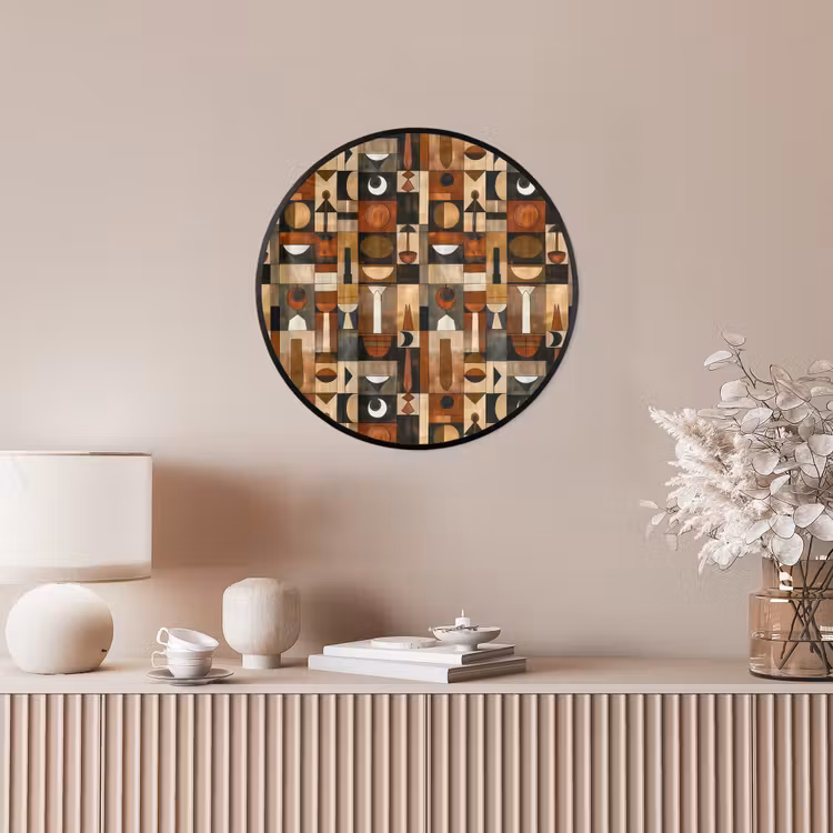 Ronde fotolijst - Terracotta - Geometrisch - Mid-Century - Patroon — 5