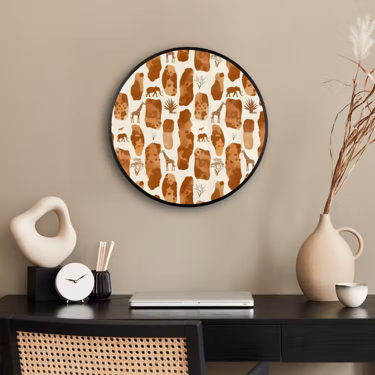 Ronde fotolijst - Terracotta - Safari - Dieren - Patroon — 3