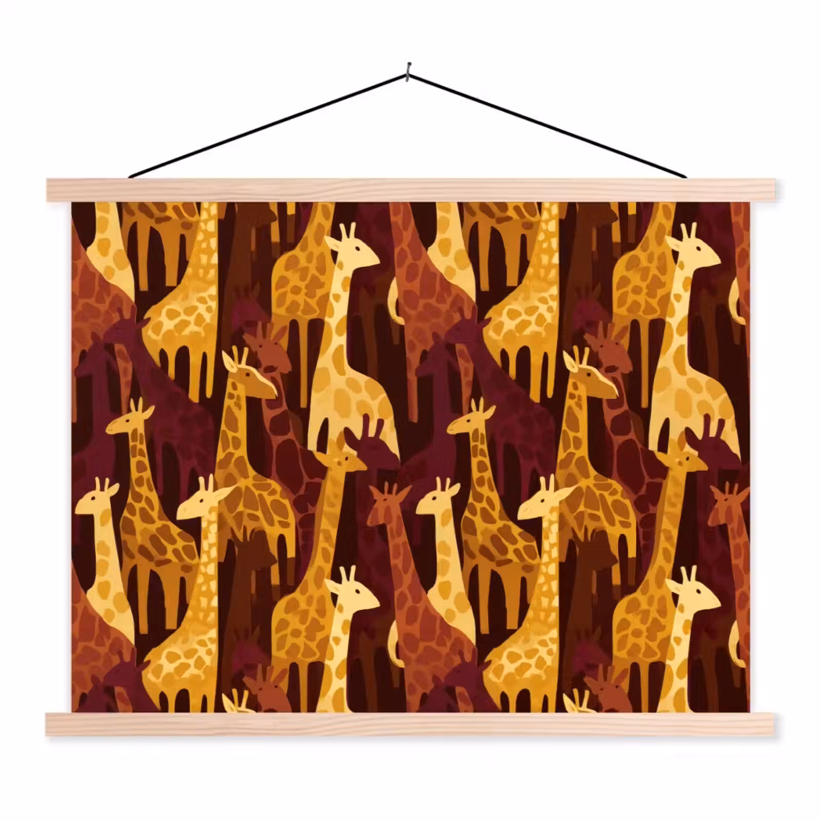 Schoolplaat - Bruin - Giraffen - Safari - Patroon — 1