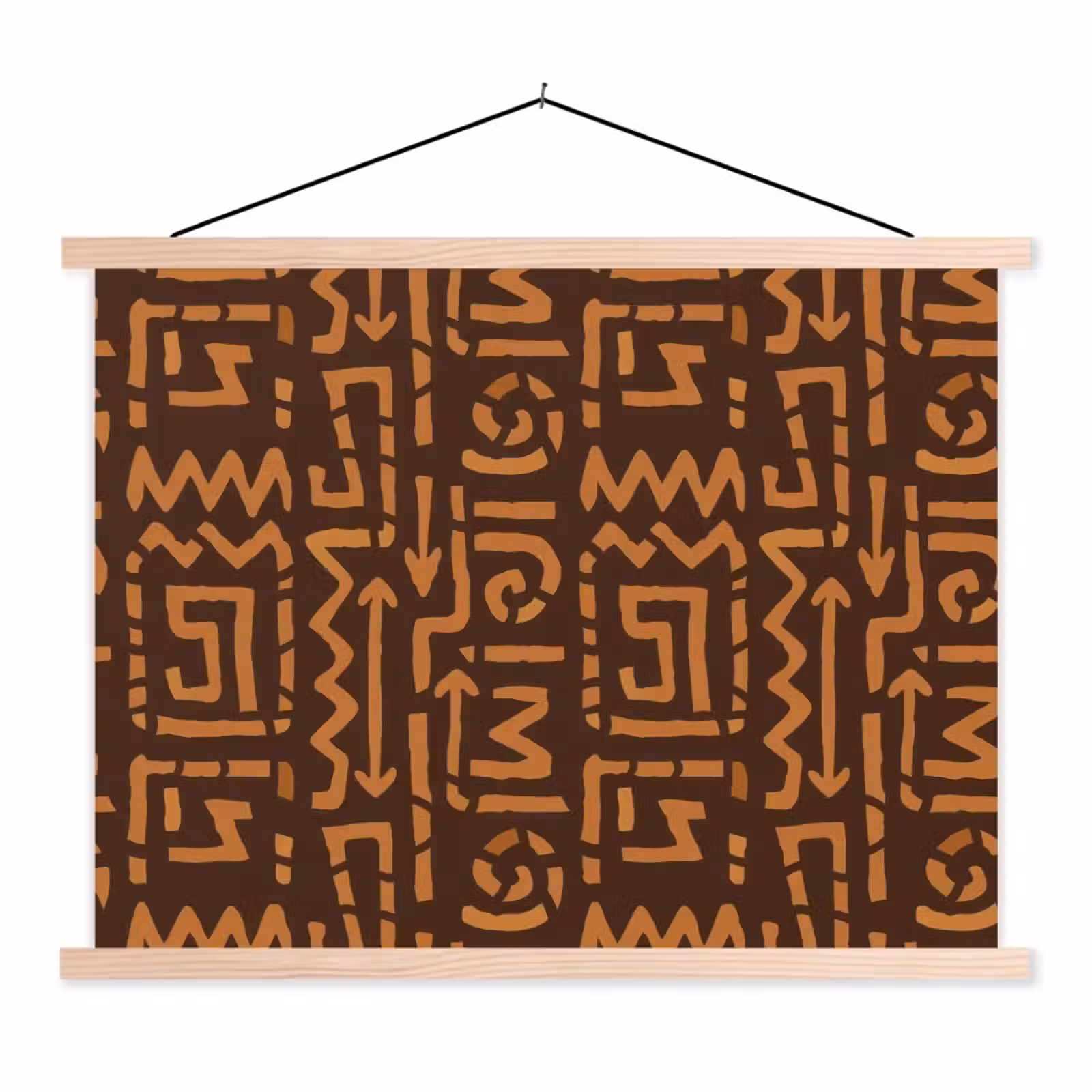 Schoolplaat - Chocoladebruin - Etnisch - Tribaal - Symbolen — 1