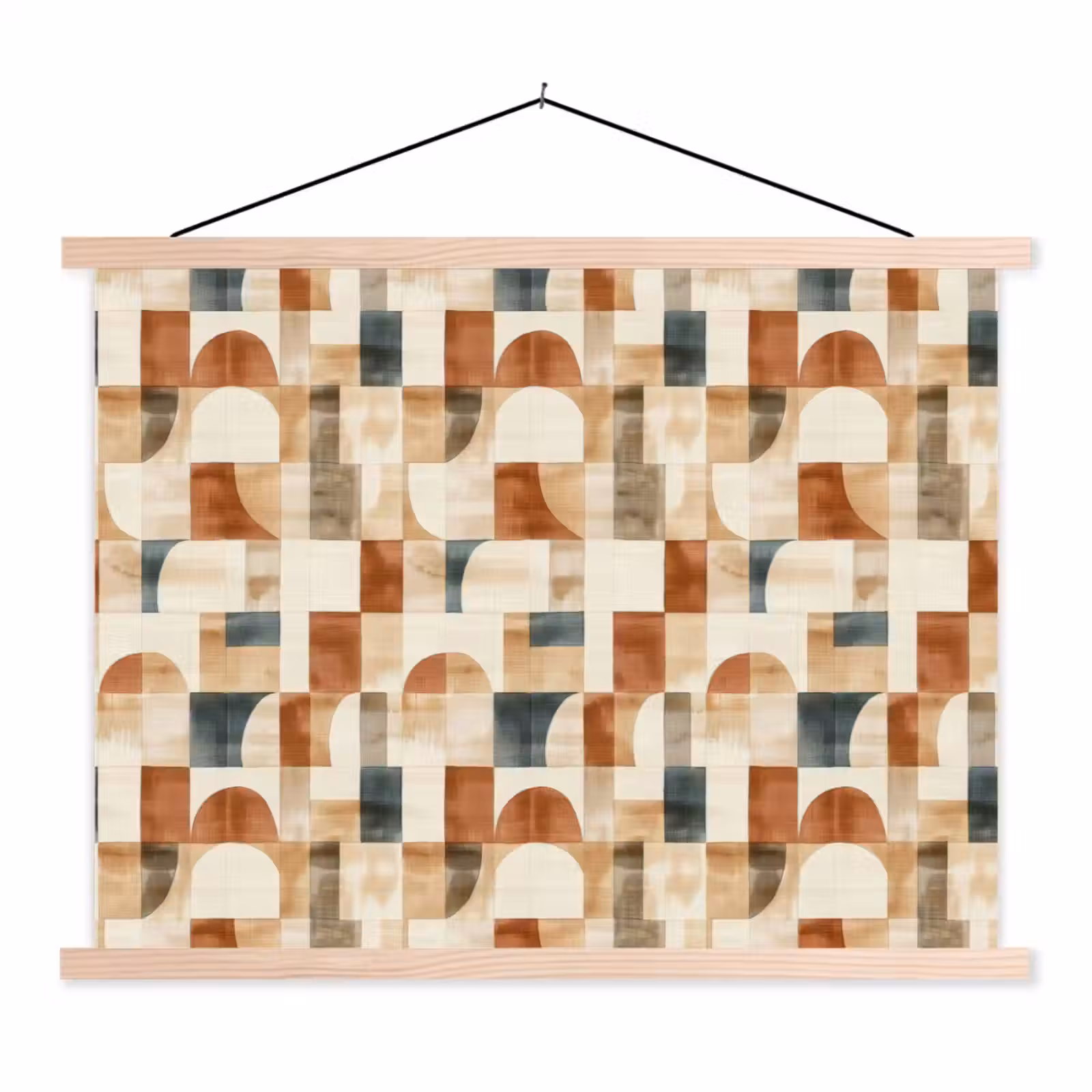 Schoolplaat - Terracotta - Geometrisch - Aquarel - Textuur — 1