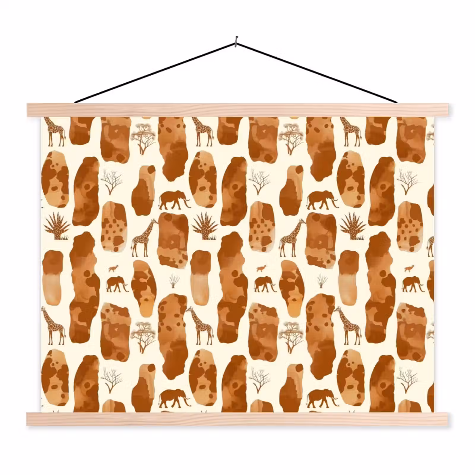 Schoolplaat - Terracotta - Safari - Dieren - Patroon — 1