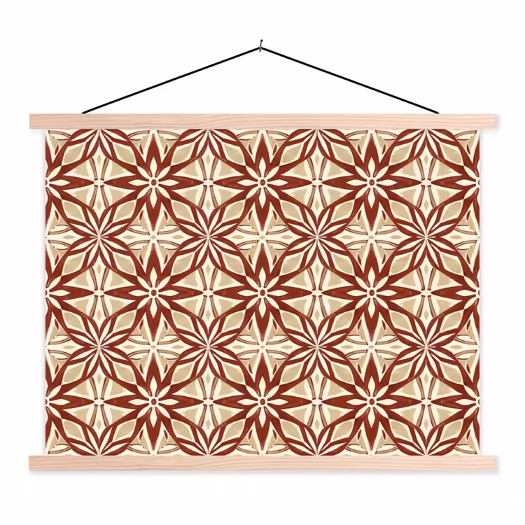 Schoolplaat - Bordeauxrood - Geometrisch - Tegel - Patroon — 1