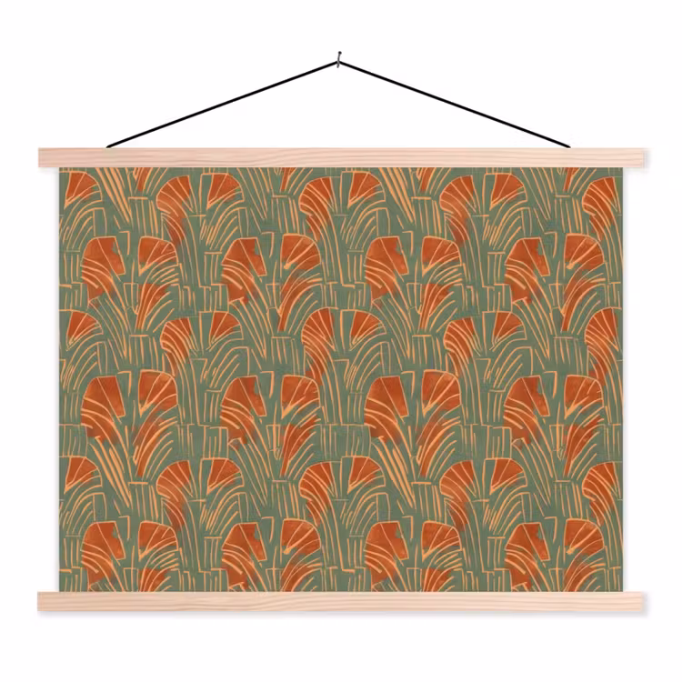 Schoolplaat - Groen - Terracotta - Deco - Waaiers — 1