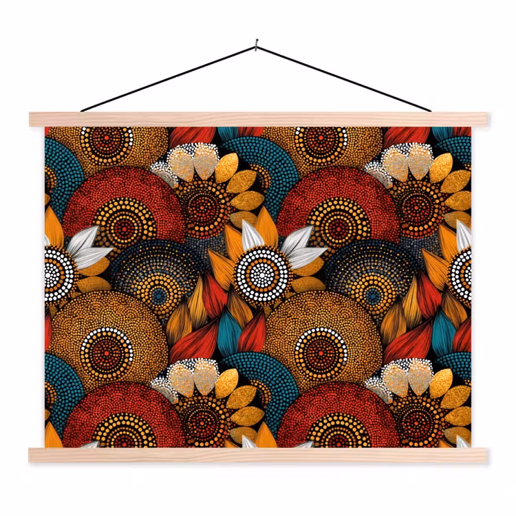 Schoolplaat - Kleurrijk - Aboriginal - Dot Painting - Botanisch - Patroon — 1