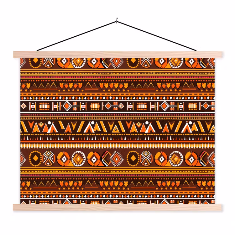 Schoolplaat - Oranje - Etnisch - Tribaal - Geometrisch - Patroon — 1