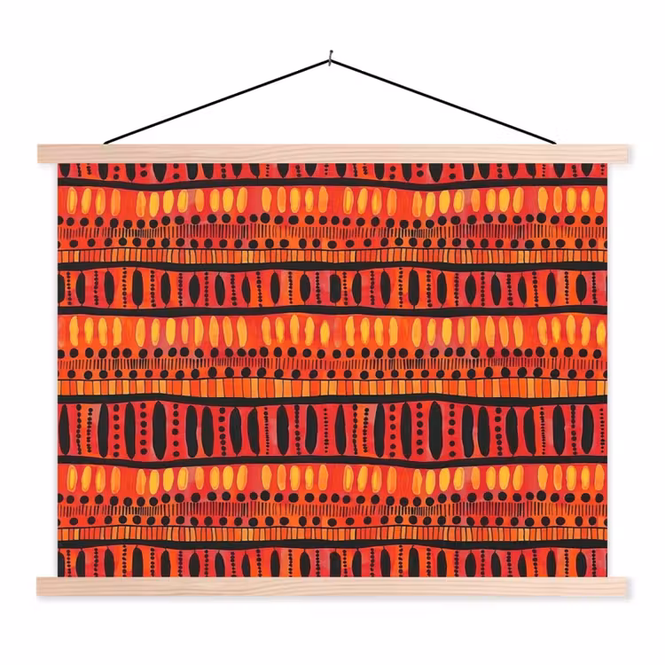 Schoolplaat - Rood - Oranje - Etnisch - Expressief - Patroon — 1