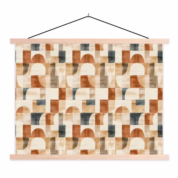 Schoolplaat - Terracotta - Geometrisch - Aquarel - Textuur — 1