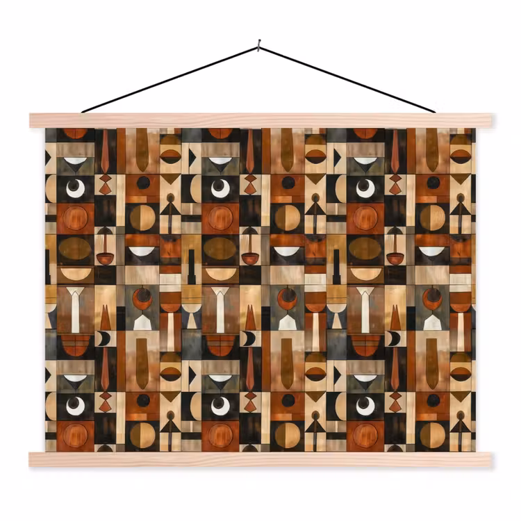 Schoolplaat - Terracotta - Geometrisch - Mid-Century - Patroon — 1