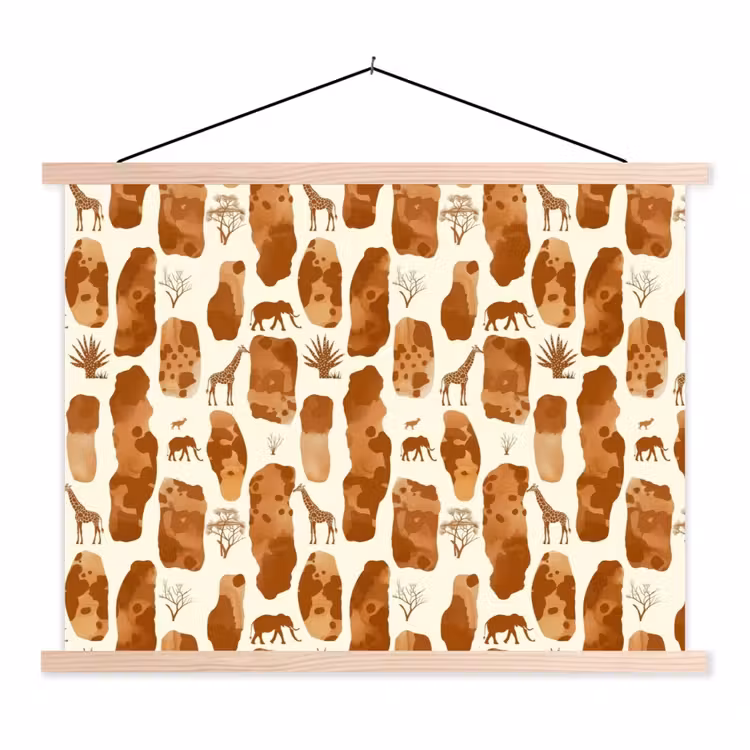 Schoolplaat - Terracotta - Safari - Dieren - Patroon — 1