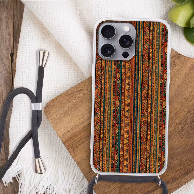 Telefoonhoesje met koord - Kleurrijk - Etnisch - Folkloristisch - Patroon — 3