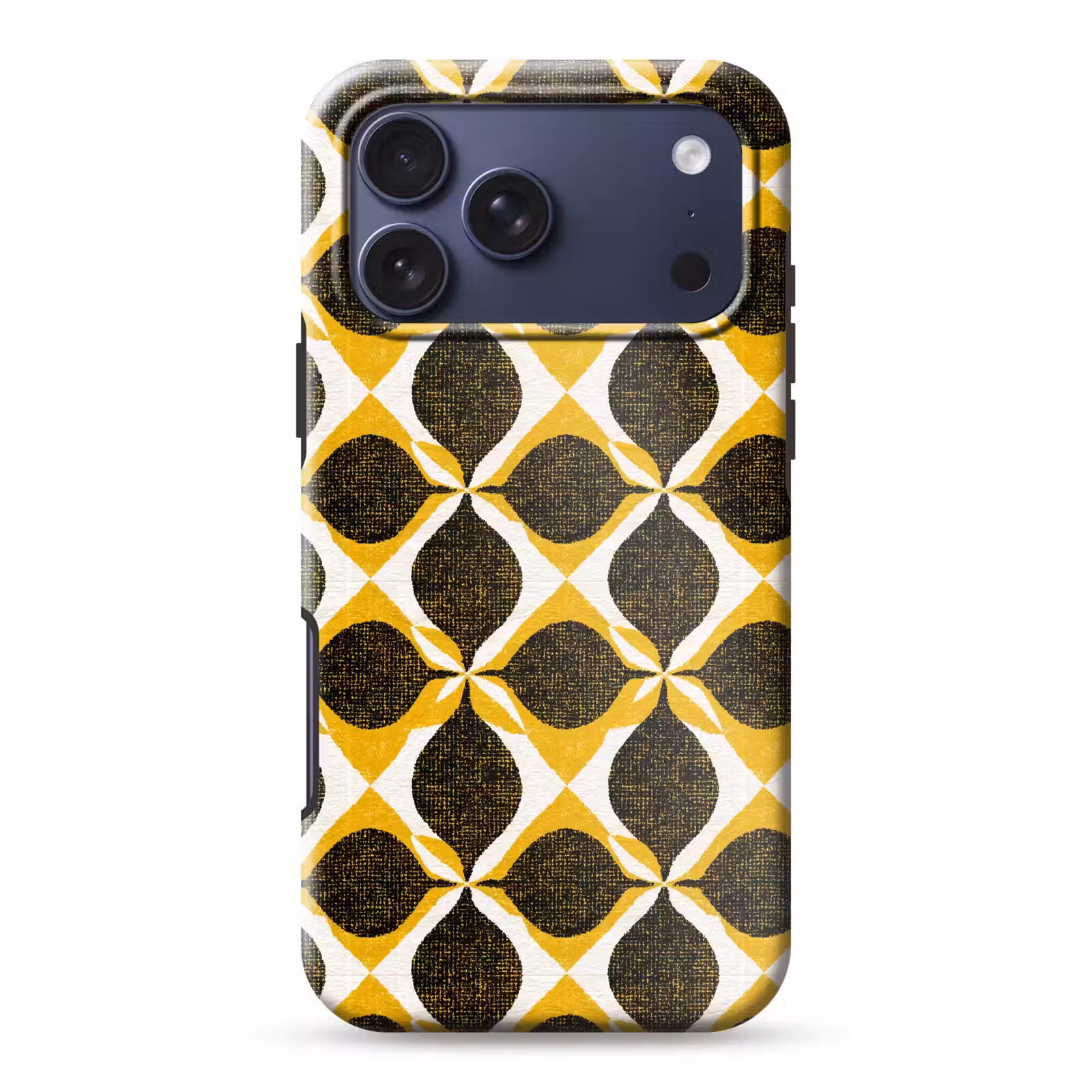 Telefoonhoesje Toughcase - Geel - Zwart - Geometrisch - Retro - Textuur — 1