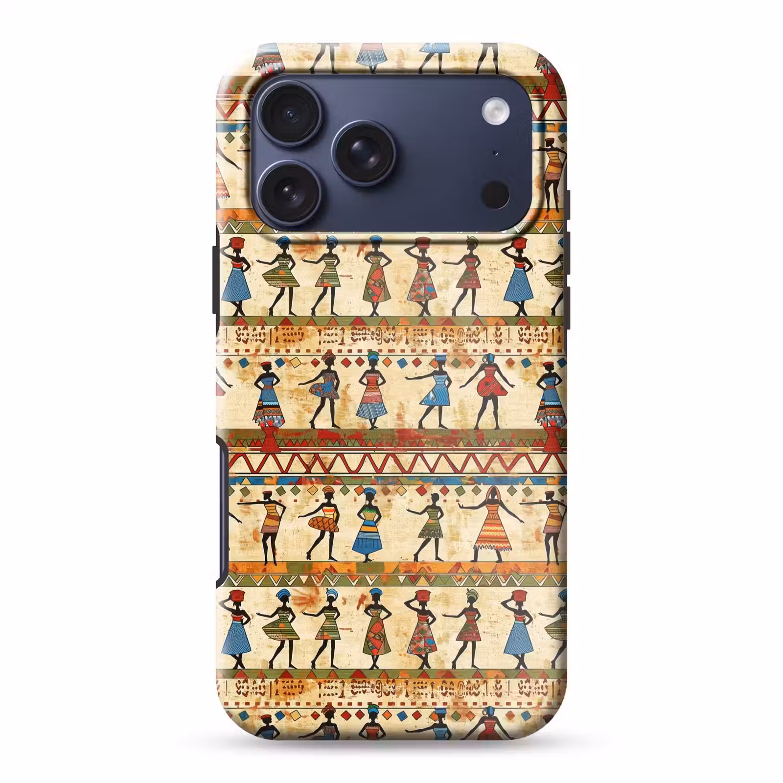 Telefoonhoesje Toughcase - Kleurrijk - Afrikaans - Etnisch - Dansende Vrouwen - Patroon — 1