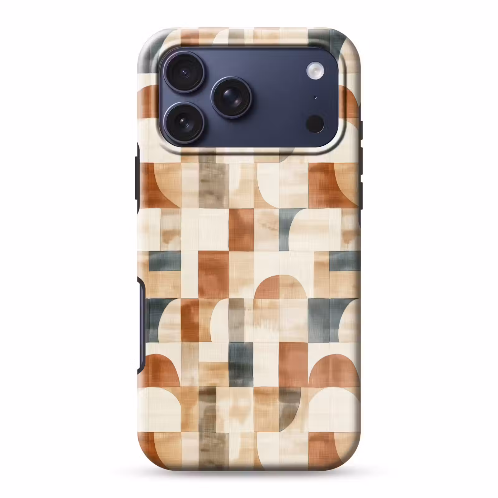 Telefoonhoesje Toughcase - Terracotta - Geometrisch - Aquarel - Textuur — 1