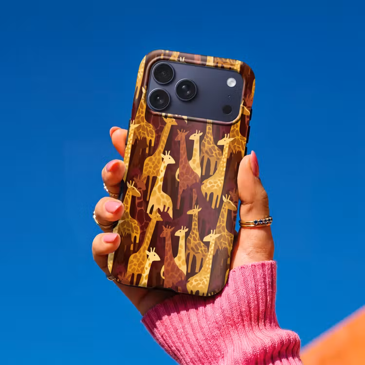 Telefoonhoesje Toughcase - Bruin - Giraffen - Safari - Patroon — 2