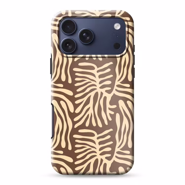 Telefoonhoesje Toughcase - Bruin - Koraal - Expressief - Patroon — 1