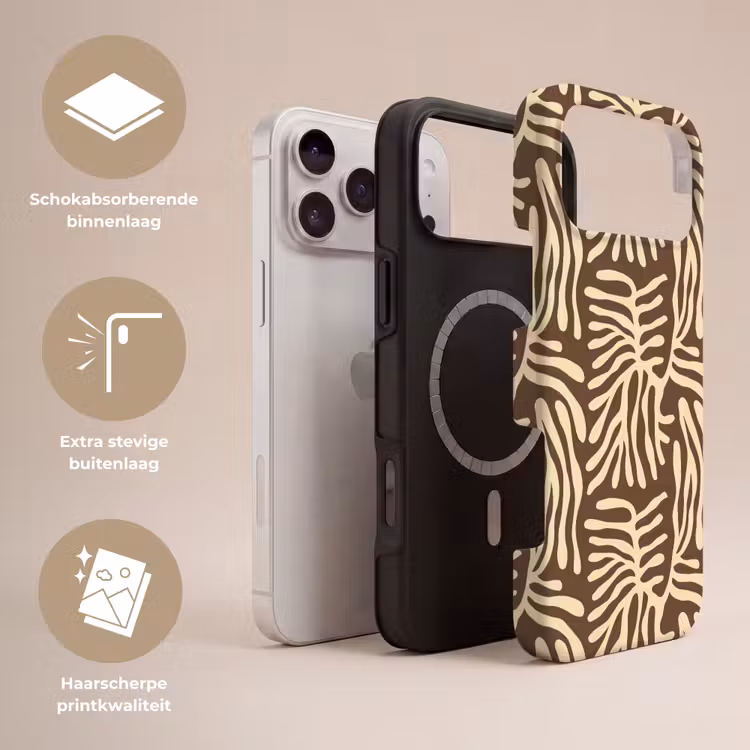 Telefoonhoesje Toughcase - Bruin - Koraal - Expressief - Patroon — 3