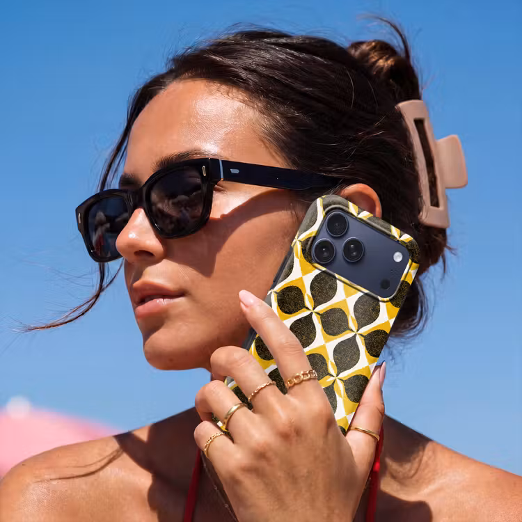 Telefoonhoesje Toughcase - Geel - Zwart - Geometrisch - Retro - Textuur — 6