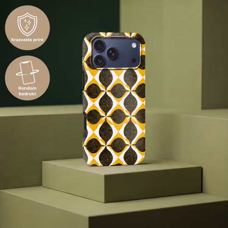 Telefoonhoesje Toughcase - Geel - Zwart - Geometrisch - Retro - Textuur — 7