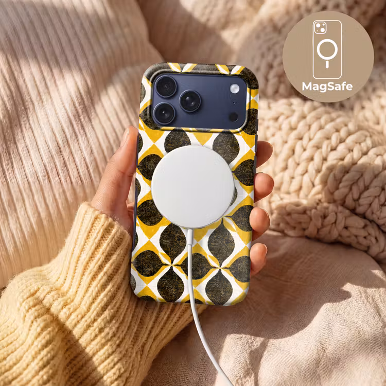 Telefoonhoesje Toughcase - Geel - Zwart - Geometrisch - Retro - Textuur — 8