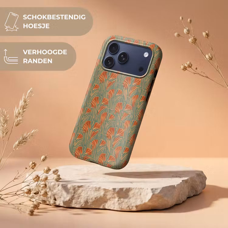 Telefoonhoesje Toughcase - Groen - Terracotta - Deco - Waaiers — 5