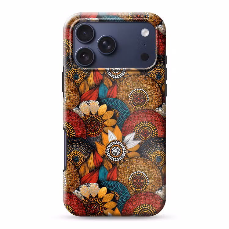 Telefoonhoesje Toughcase - Kleurrijk - Aboriginal - Dot Painting - Botanisch - Patroon — 1
