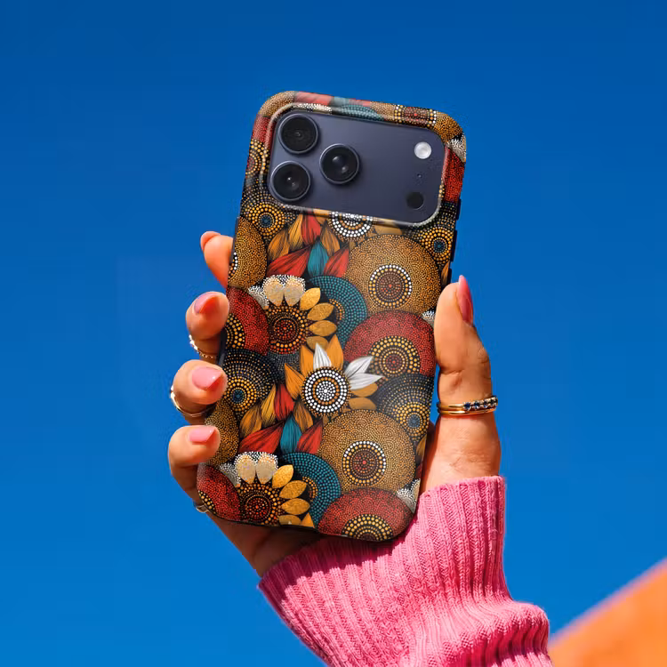 Telefoonhoesje Toughcase - Kleurrijk - Aboriginal - Dot Painting - Botanisch - Patroon — 2