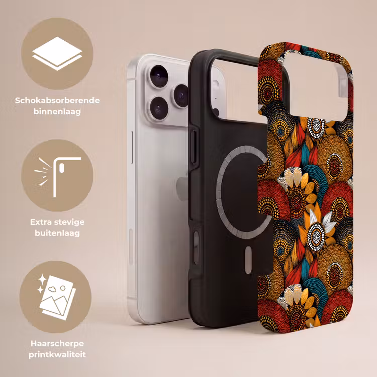 Telefoonhoesje Toughcase - Kleurrijk - Aboriginal - Dot Painting - Botanisch - Patroon — 3