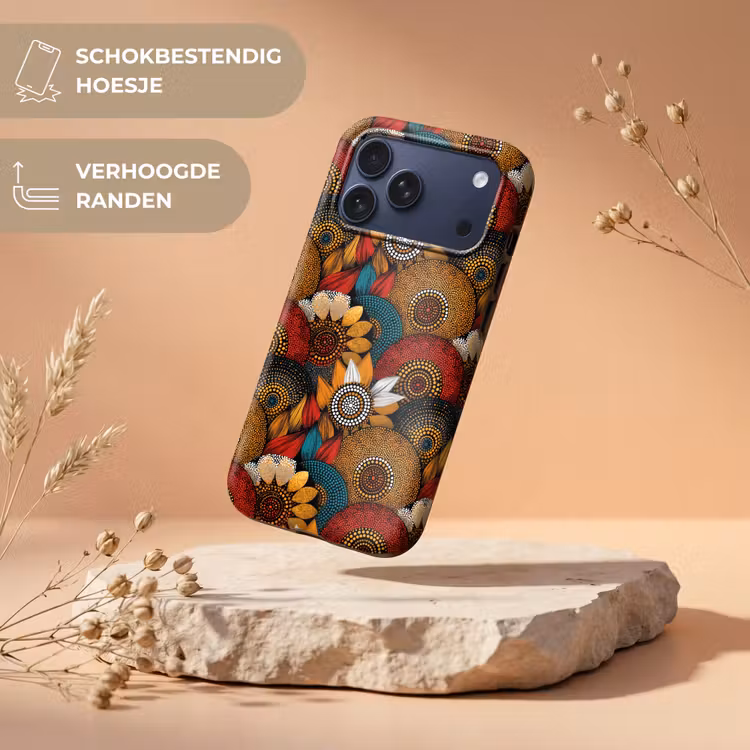 Telefoonhoesje Toughcase - Kleurrijk - Aboriginal - Dot Painting - Botanisch - Patroon — 5