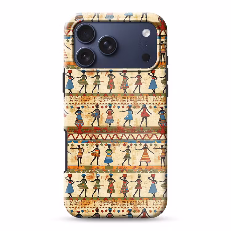 Telefoonhoesje Toughcase - Kleurrijk - Afrikaans - Etnisch - Dansende Vrouwen - Patroon — 1