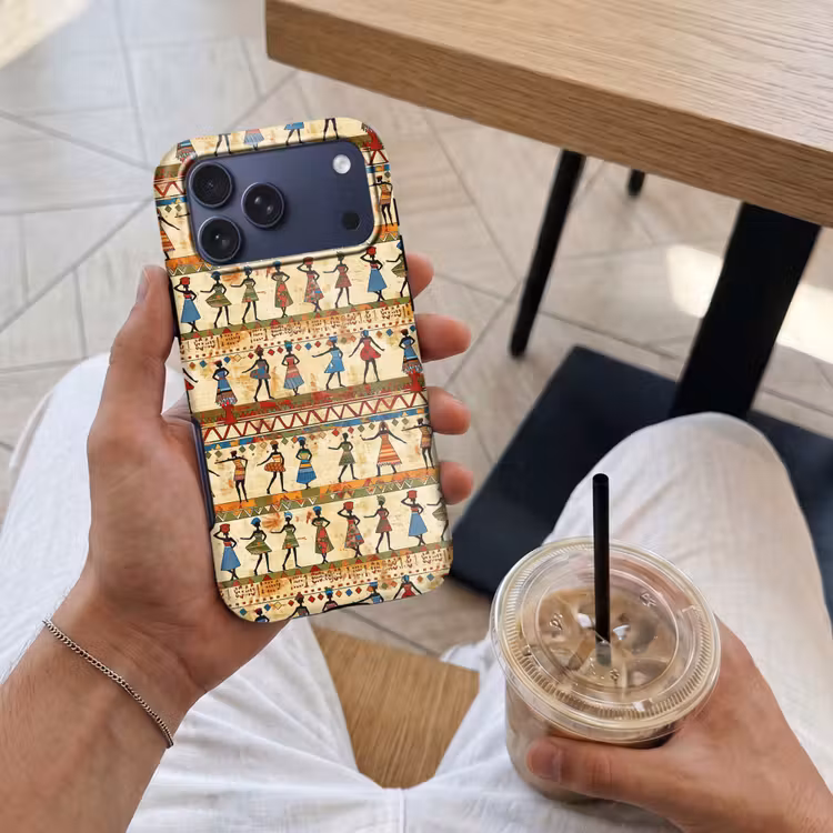 Telefoonhoesje Toughcase - Kleurrijk - Afrikaans - Etnisch - Dansende Vrouwen - Patroon — 4