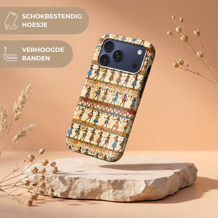 Telefoonhoesje Toughcase - Kleurrijk - Afrikaans - Etnisch - Dansende Vrouwen - Patroon — 5