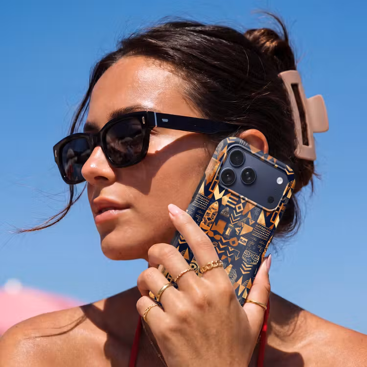 Telefoonhoesje Toughcase - Nachtblauw - Koper - Tribaal - Maskers — 6