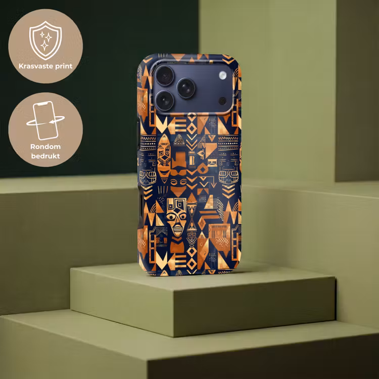 Telefoonhoesje Toughcase - Nachtblauw - Koper - Tribaal - Maskers — 7