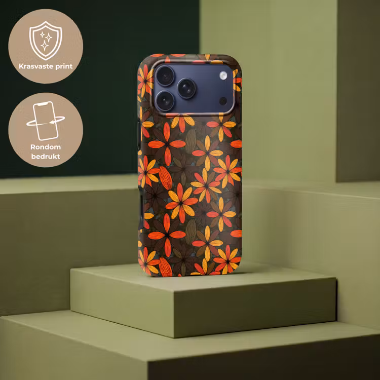 Telefoonhoesje Toughcase - Oranje - Retro - Bloemen - Herfst — 7