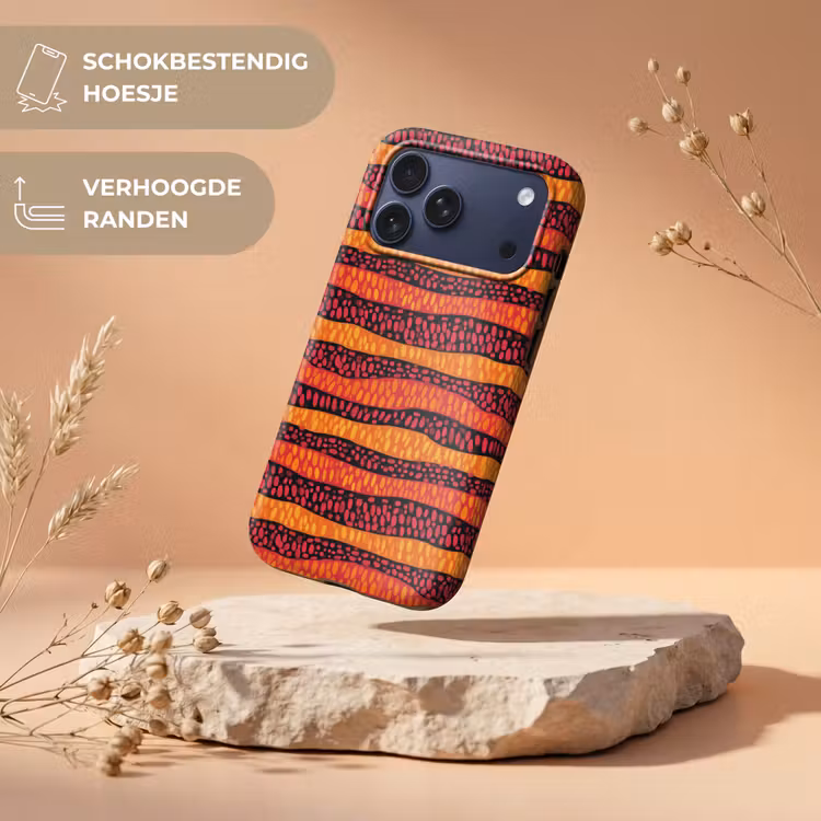 Telefoonhoesje Toughcase - Oranje - Roze - Expressief - Patroon — 5