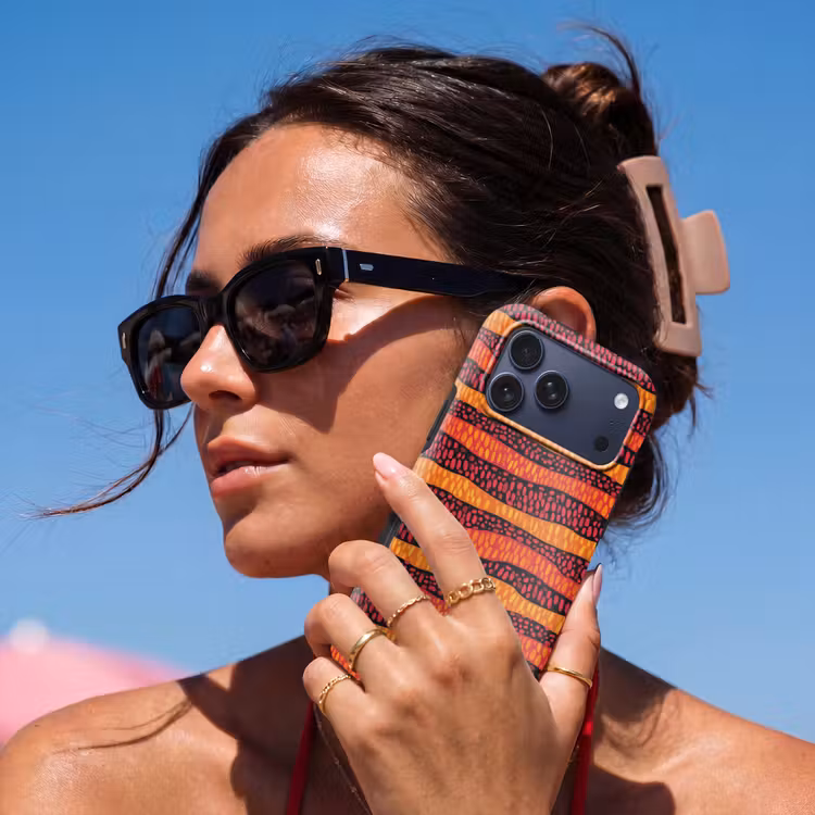 Telefoonhoesje Toughcase - Oranje - Roze - Expressief - Patroon — 6