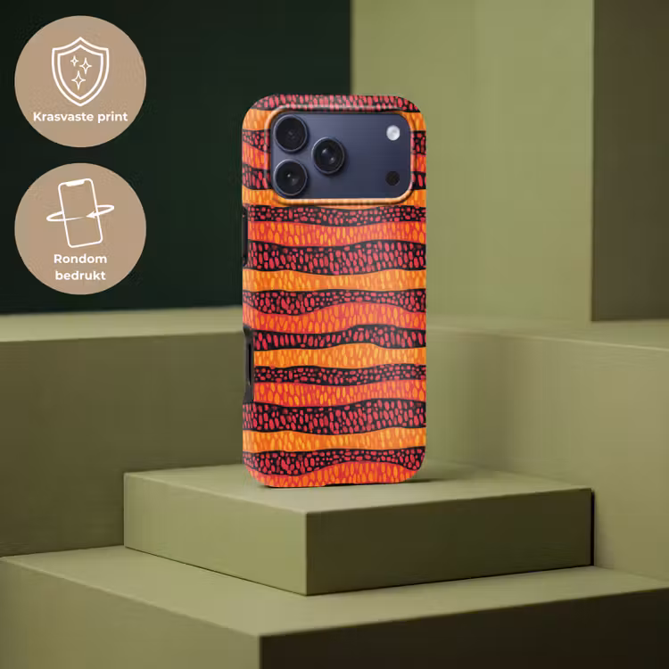Telefoonhoesje Toughcase - Oranje - Roze - Expressief - Patroon — 7