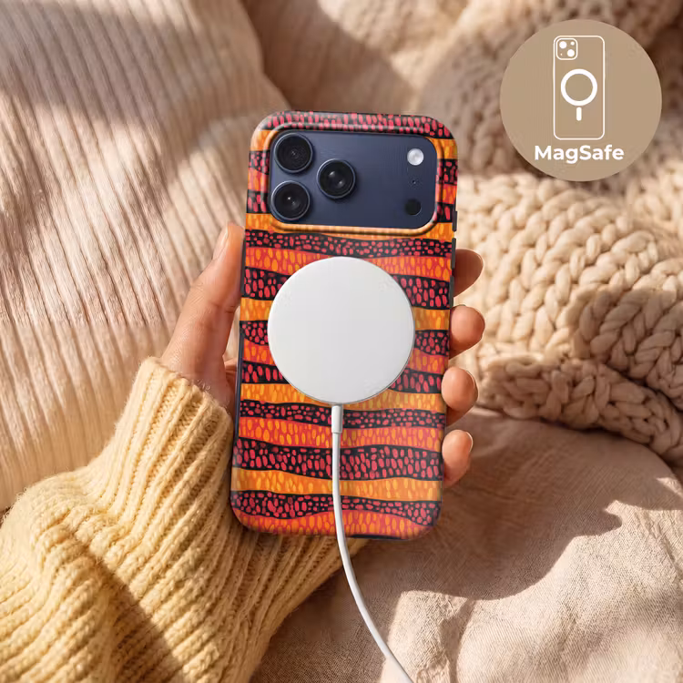 Telefoonhoesje Toughcase - Oranje - Roze - Expressief - Patroon — 8