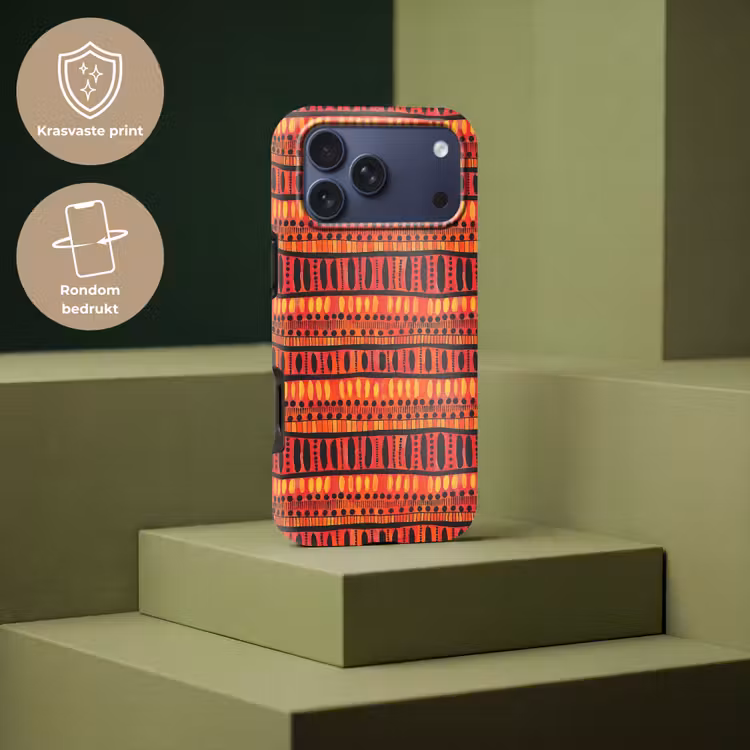 Telefoonhoesje Toughcase - Rood - Oranje - Etnisch - Expressief - Patroon — 7