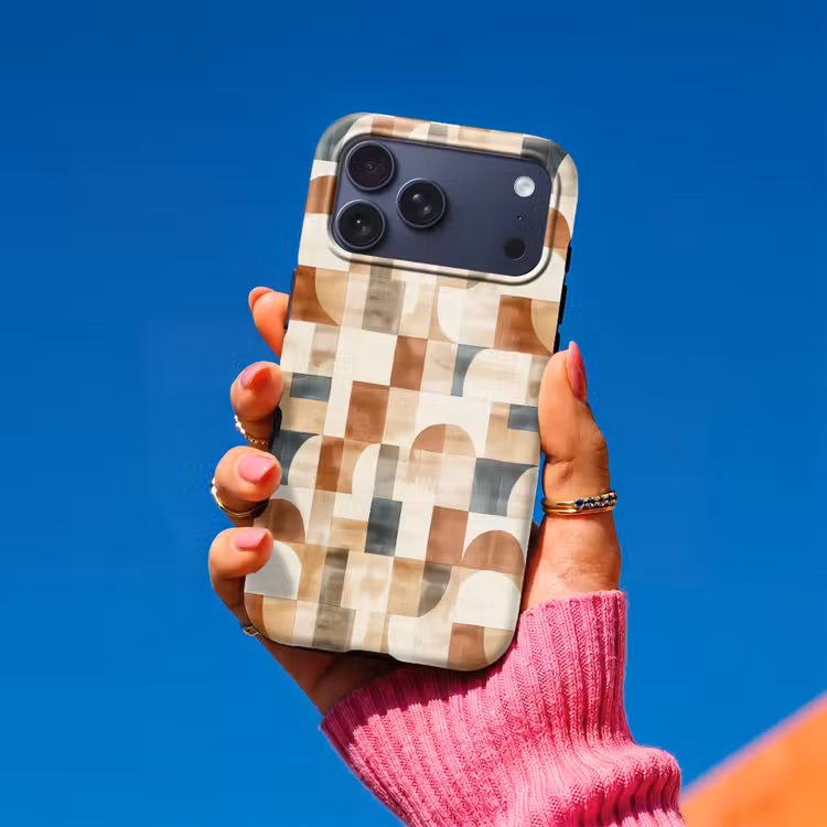 Telefoonhoesje Toughcase - Terracotta - Geometrisch - Aquarel - Textuur — 2