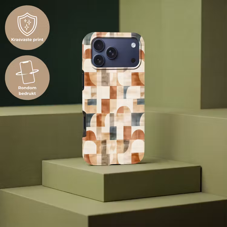 Telefoonhoesje Toughcase - Terracotta - Geometrisch - Aquarel - Textuur — 7