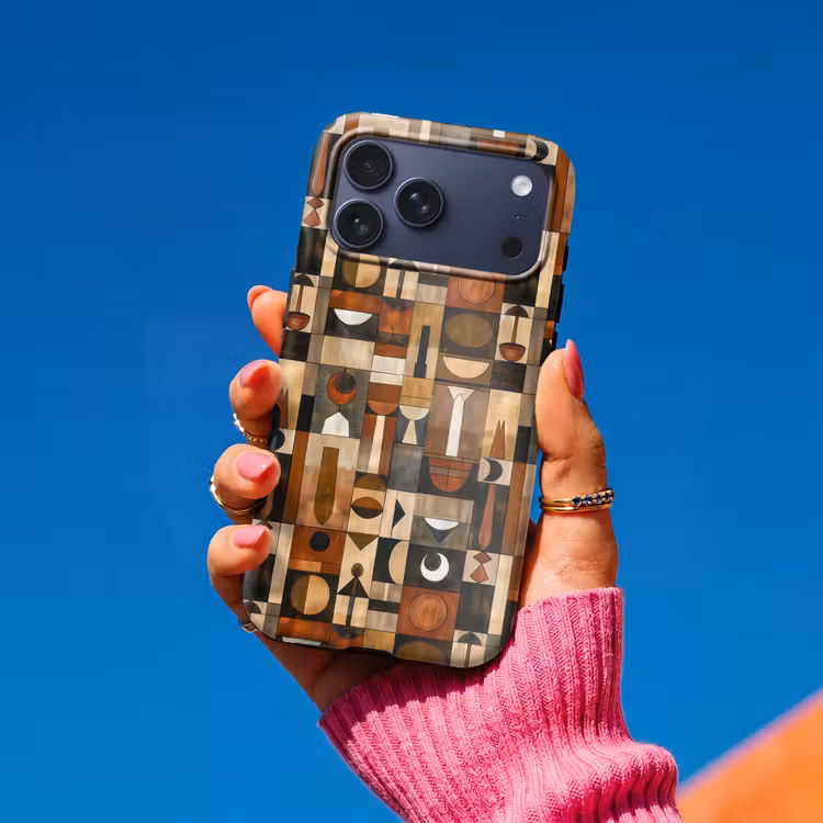 Telefoonhoesje Toughcase - Terracotta - Geometrisch - Mid-Century - Patroon — 2