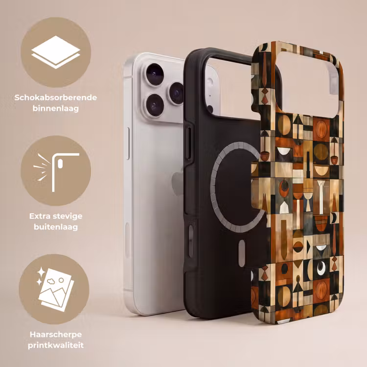 Telefoonhoesje Toughcase - Terracotta - Geometrisch - Mid-Century - Patroon — 3