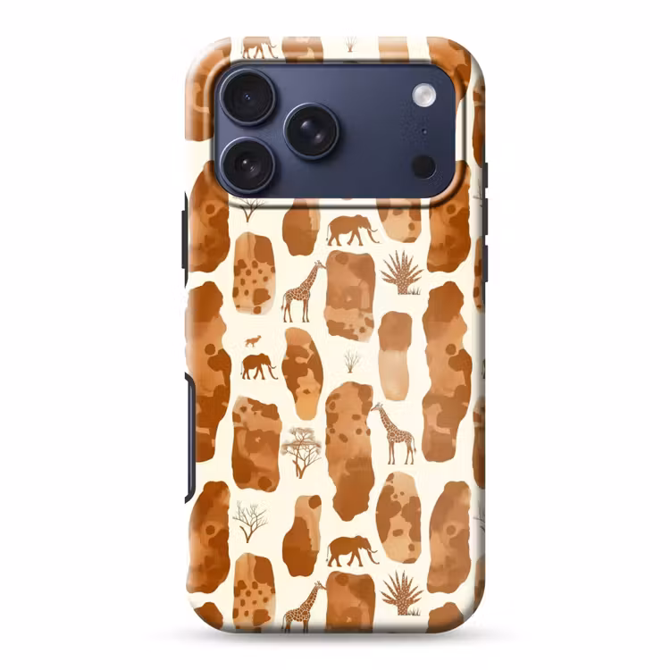 Telefoonhoesje Toughcase - Terracotta - Safari - Dieren - Patroon — 1