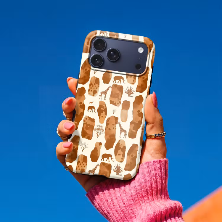 Telefoonhoesje Toughcase - Terracotta - Safari - Dieren - Patroon — 2