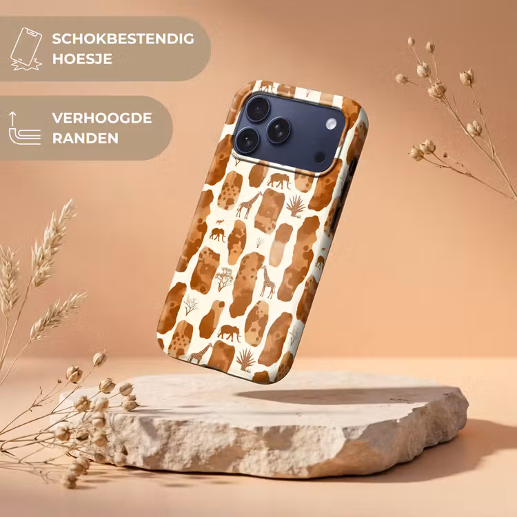 Telefoonhoesje Toughcase - Terracotta - Safari - Dieren - Patroon — 5