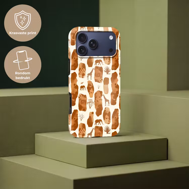 Telefoonhoesje Toughcase - Terracotta - Safari - Dieren - Patroon — 7